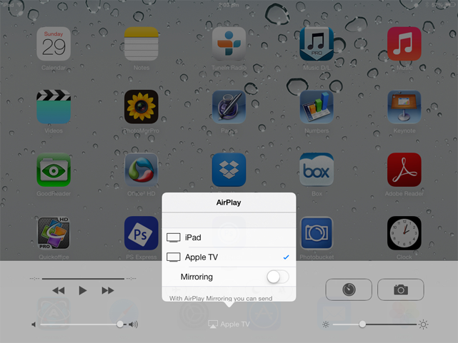 Enable AirPlay on iPad TrackMan